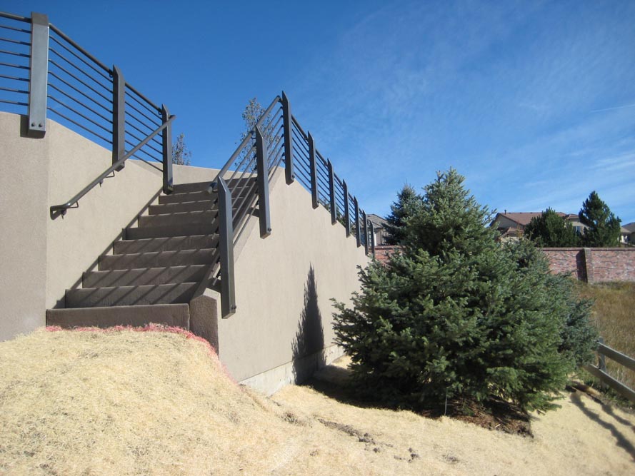 deck, patio, Outdoor Metal Stair Railingl
