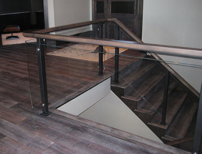balcony stair handrail glass