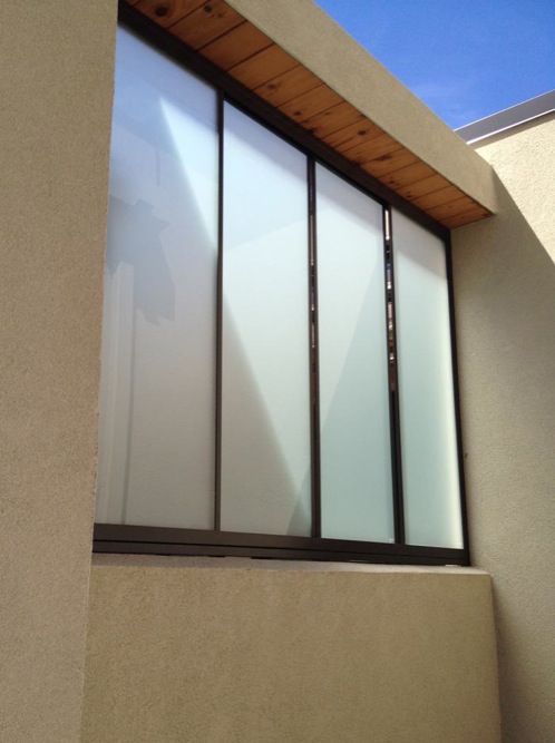 exterior privacy window, frosted glass sliding screens