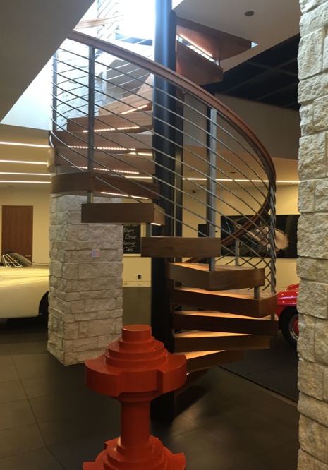 interior spiral stairs wood treads